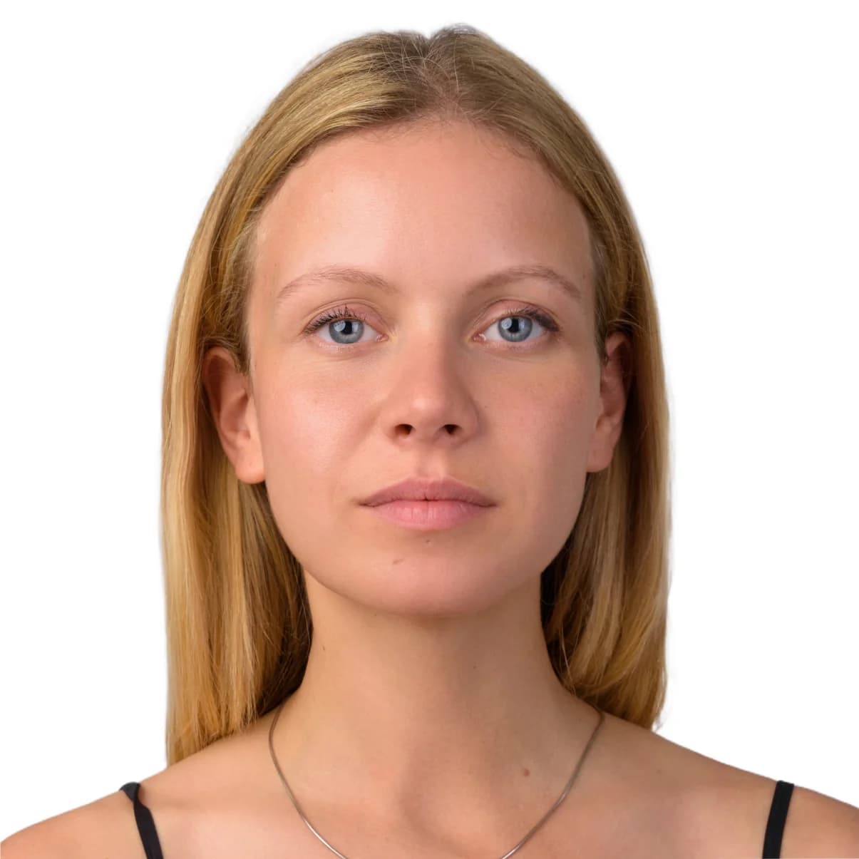 Real 2×2 inch (51×51 mm) Biometric Photo Example for USA